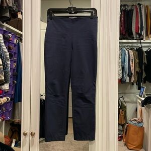 Women's Everlane NavybStraight Leg Side Zip Cotton Blend Ankle Workwear Pant 2